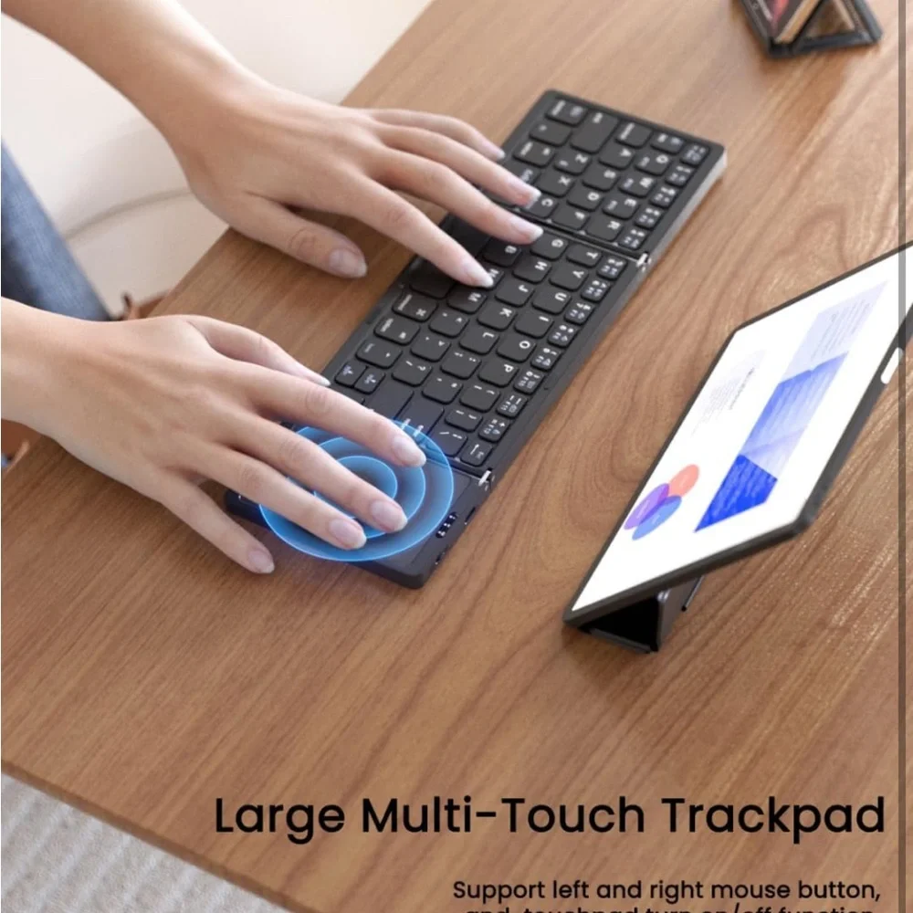 Foldable Bluetooth Keyboard, Folding Portable Wireless Keyboard w/touchpad